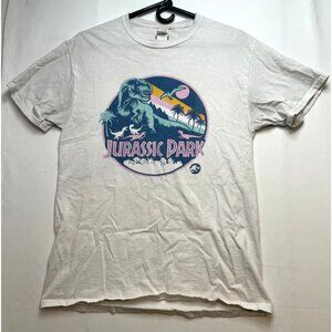Jurassic Park shirt mens medium short sleeve white